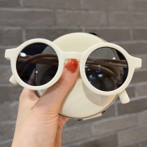 Folding sunglasses Children sunglasses boy Summer Anti-UV baby glasses Han version Girl sunglasses contained
