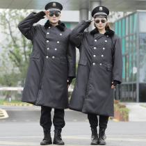 Military cotton big clothes old style 85 cotton coat mens winter thickened long section security coat anti-cold cotton clothes grabbing velvety coat