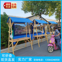 Explosive Bazaar stall car outdoor scaffolding display stand solid wood mobile after-sales car night market stall promotion car