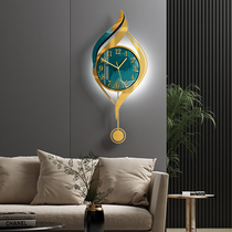 Nordic light luxury clock wall clock living room home clock fashion creative hanging watch Wall simple modern wall hanging clock lamp