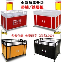 Sales car promotion table supermarket shelf folding special car dump stacker mobile stall car stainless steel flower