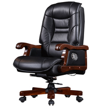 High-end office chair lift with wheels Boss chair High backrest adjustable leather big shift chair High-end middle shift chair