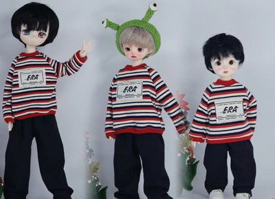 taobao agent Water Doll Bjd 6 points, 5 points, 4 points, baby clothes striped set new free shipping