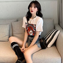 White short-sleeved t-shirt womens summer loose cotton 2021 new top design sense niche ins Korean version of the net red