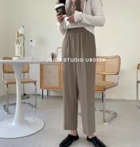 Juice JUICE8012 tightness high waist 90% casual pants Western suit pants female cover slim fit 90% straight cylinder pants spring