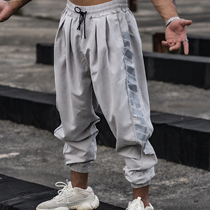 Muscle Beliefs Fitness Long Pants Men Basketball Brothers High Street Tide Card Sports Laces Loose small footbeam footed pants