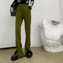 (LAMOBO) 3 m-leg long import obliquely woven western pants material solid cut coveted straight-cylinder open underpants
