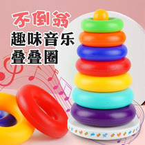 Baby stacking Rainbow tower Ferrule toy Stacking ring stacking high baby educational toy 6-12 months early education