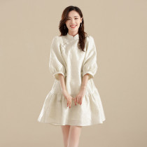 Senior cheongsam 2021 new young spring and autumn high-end temperament small man improved elegant large size dress