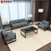 Steel Frame Fabric sofa Leisure trio Place Hospitality Room Tech Cloth Small Office Sofa Tea Table Composition Brief modern