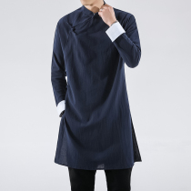 2019 Chinese robes Republic of China long shirt Mr. Mens sketch storybook cross talk gown Chinese style retro national clothing