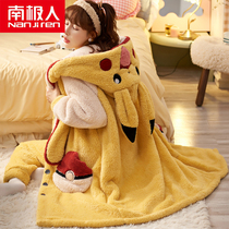 Coral velvet robe womens autumn and winter thickened velvet flannel pajamas Womens Spring and Autumn long bathrobe 2021 New