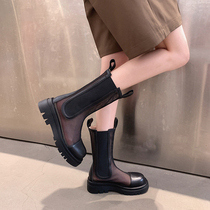 Thick Bottom Mesh Yarn Martin Boots Woman 2022 Summer thin net boots Breathable Hollowed-out mesh Genuine Leather Cool Boots Midcylinder Short Boots
