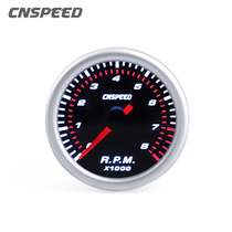 Cross-border hot sale 12V car modification instrument tachometer 2 inch (52MM) with white light sunglasses 0-8 tachometer