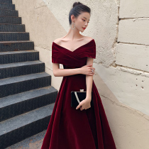 Toast to small child bridal wine red color big code pregnant woman covered with belly wedding betrothed evening gown woman banquet
