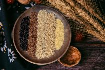 Excellent food wide five-color brown rice black rice Red rice New rice Five-grain rice whole grain fitness low-sugar and fat reduction staple food 5 pounds