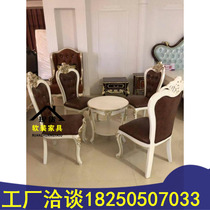 Sales office Negotiation table and chair European-style one table four chairs combination Beauty salon reception chair Leisure chair Real estate furniture