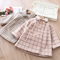 1-6 years old female baby warm woolen coat girl autumn and winter dress Korean thick 3 baby girl childrens foreign woolen coat