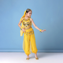 Childrens Indian dance performance costume National dance costume Kindergarten 61 Xinjiang dance childrens clothing pants suit