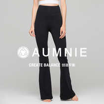 AUMNIE Aomini High-waisted Horn Pants Womens High-Bomb Shaped Breathing Elastic Yoga Sports Fitness Bell Pants