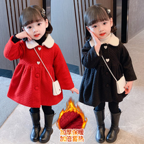 Girl Autumn Winter New Coat For Children 2021 New Children Foreign Air Princess Cotton Clothing Clip Cotton Womens Treasure Thickened Coat