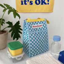 Korea ins insulation bag office worker with rice bag canvas hand rice bag bag bag fashion retro outing picnic bag