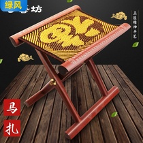 High-grade mahogany horse solid wood folding stool portable outdoor Shandong fishing household type high wood head small bench