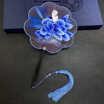  Mid-Autumn Festival moon rabbit Suzhou embroidery double-sided Suzhou embroidery round group fan gift gift foreigners go abroad Hanfu learn from me