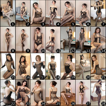 Sexy underwear stockings sex fun jumpsuit sexy fish net suit uniform temptation transparent file free sexy nightgown