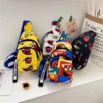 Boys chest bag Korean cute cartoon Sesame Street boys shoulder bag children tide canvas bag girl travel bag