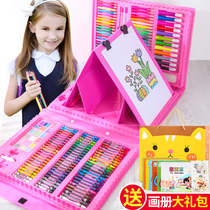 Childrens drawing tool set Painting primary school art supplies Brush watercolor pen gift box Learning girl gift