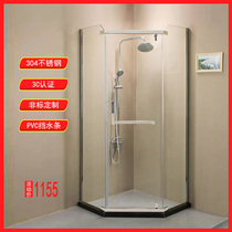 Diamond type Open Door shower room household stainless steel bathroom partition toilet dry and wet separation tempered glass artifact