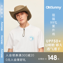 ossunny sunscreen male spring summer new large brim anti-ultraviolet display face small sun-shading cloud roll hat fisherman hat