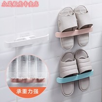 Home bathroom Slipper rack toilet load-bearing non-perforated shoes drain toilet wall storage rack j