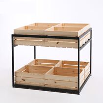 Supermarket fruit shelf display stand vegetable shelf fruit pile head Nakajima cabinet wooden multifunctional steel frame shelf