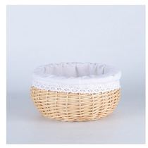 Rattan steamed bun basket Wicker woven bread bun basket Household kitchen desktop storage basket Egg fruit basket Rattan