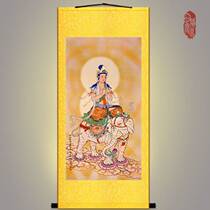 Buddha Buddha statue portrait Hua Yan Sansheng Buddhist decorative painting has been mounted silk cloth painting scroll painting custom