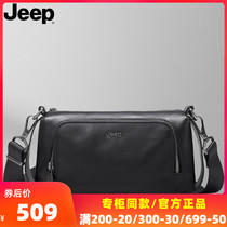 jeep mens messenger bag 2021 new leather fashion trend horizontal simple multi-function clutch mens bag