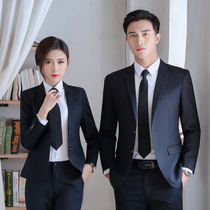 Black suit suit suit mens overalls teacher professional suit sales sales 4s shop clerk workwear female