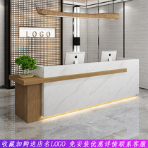 New Chinese beauty salon Company front desk Reception counter Simple imitation marble training cashier Clothing store bar