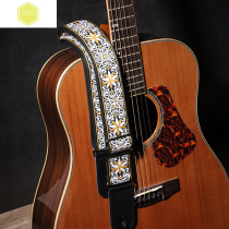 Pluggable Padded Folk Acoustic Guitar Strap Embroidered Guitar Strap Thickened electric guitar Bass Guitar Strap