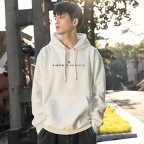 2021 New hooded sweater men plus velvet ins tide loose padded coat autumn and winter mens white hoodie