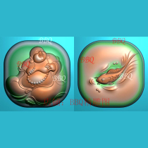 The Millver pendant bifacial finely carved picture engraving picture jade sculpture picture coated Buddha to sit and laugh over the Buddhas square card Round plate Buddha