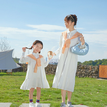 Pro-daughter dress female foreign air one-piece dress Long sleeves Spring new pure cotton shirt dress with two sets of girls skirt