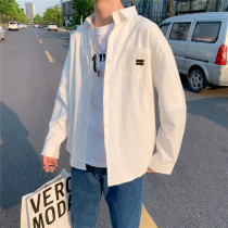 Gangfeng literary ins trendy brand long sleeve shirt male very fairy foreign style top Korean trend loose shirt jacket