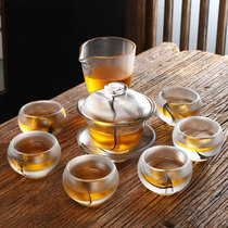 Creative new zen ink style glass Kung Fu tea set Home office meeting guest business gift gift