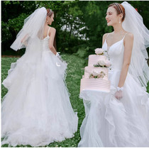 Wedding Dresses 2020 New Brides Wedding to Shoulder Girly Big Trailing Wedding high waist pregnant woman Wedding Dress Light Sensuo