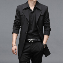 Autumn mens casual jacket jacket mens 2021 new non-iron solid color handsome mens spring and autumn windbreaker