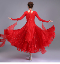 Shiny 2019 new national standard dance opening dance performance suit modern ballroom dance waltz large skirt dress
