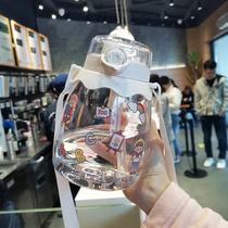 Water cup large capacity summer high value female cute children with straws plastic portable cup ins Feng water bottle bottle